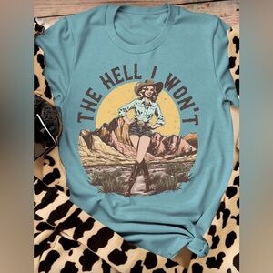 Graphic Tee with Western Design Size 14 NIP